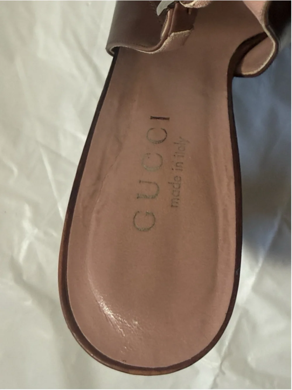 GUCCI Slingback Heels Closed Toe Brown Leather Shoes Sandals US 7 EU 37 C
